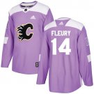Theoren Fleury Men's Calgary Flames Fights Cancer Purple Jersey