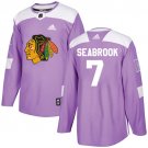 Brent Seabrook Men's Chicago Blackhawks Fights Cancer Purple Jersey