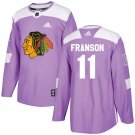 Cody Franson Men's Chicago Blackhawks Fights Cancer Purple Jersey