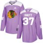 Graham Knott Men's Chicago Blackhawks Fights Cancer Purple Jersey