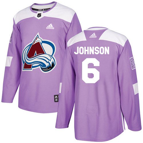 Erik Johnson Men's Colorado Avalanche Fights Cancer Purple Jersey