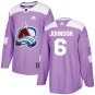 Erik Johnson Men's Colorado Avalanche Fights Cancer Purple Jersey