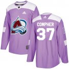 J T  Compher Men's Colorado Avalanche Fights Cancer Purple Jersey