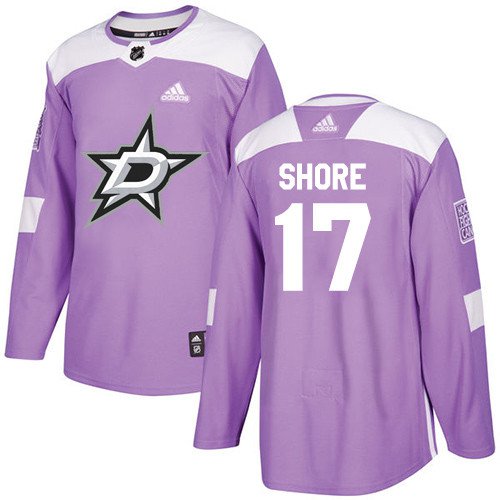 Devin Shore Men's Dallas Stars Fights Cancer Purple Jersey