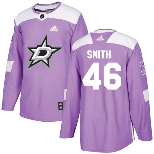 Gemel Smith Men's Dallas Stars Fights Cancer Purple Jersey