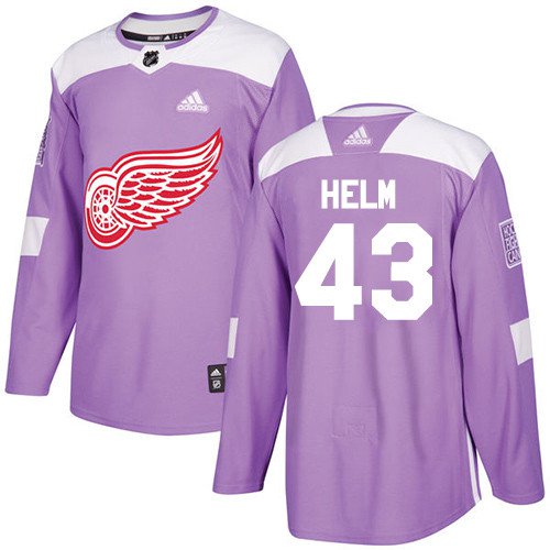 Darren Helm Men's Detroit Red Wings Fights Cancer Purple Jersey