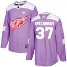 Evgeny Svechnikov Men's Detroit Red Wings Fights Cancer Purple Jersey