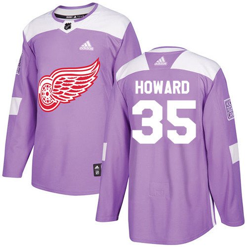 Jimmy Howard Men's Detroit Red Wings Fights Cancer Purple Jersey