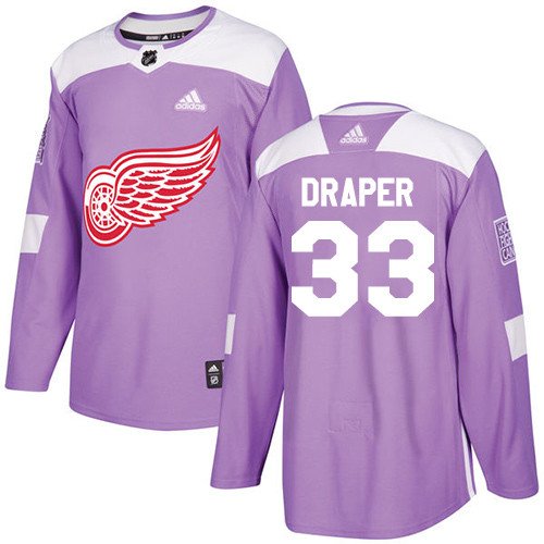 Kris Draper Men's Detroit Red Wings Fights Cancer Purple Jersey
