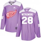 Luke Witkowski Men's Detroit Red Wings Fights Cancer Purple Jersey