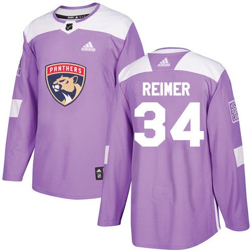 James Reimer Men's Florida Panthers Fights Cancer Purple Jersey