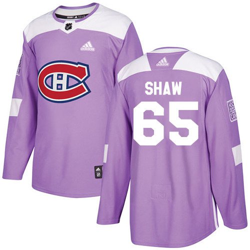 Andrew Shaw Men's Montreal Canadiens Fights Cancer Purple Jersey