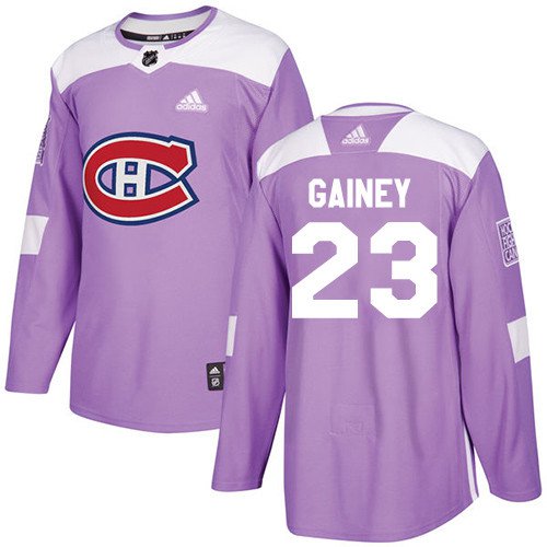 Bob Gainey Men's Montreal Canadiens Fights Cancer Purple Jersey