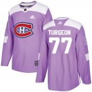 Pierre Turgeon Men's Montreal Canadiens Fights Cancer Purple Jersey