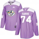 Juuse Saros Men's Nashville Predators Fights Cancer Purple Jersey