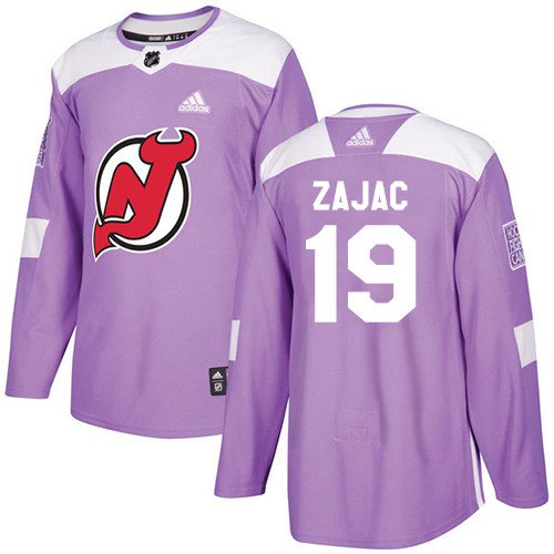 Travis Zajac Men's New Jersey Devils Fights Cancer Purple Jersey