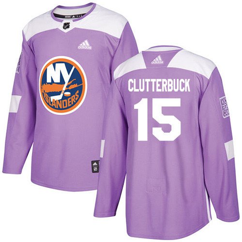 Cal Clutterbuck Men's New York Islanders Fights Cancer Purple Jersey