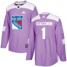 Eddie Giacomin Men's New York Rangers Fights Cancer Purple Jersey