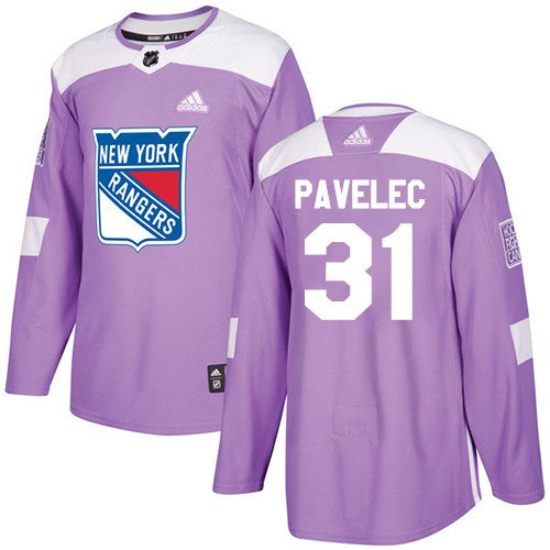 Ondrej Pavelec Men's New York Rangers Fights Cancer Purple Jersey