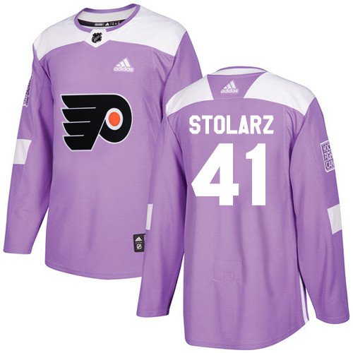 Anthony Stolarz Men's Philadelphia Flyers Fights Cancer Purple Jersey