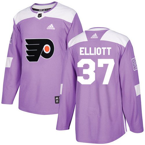 Brian Elliott Men's Philadelphia Flyers Fights Cancer Purple Jersey