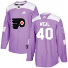Jordan Weal Men's Philadelphia Flyers Fights Cancer Purple Jersey