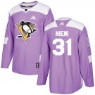 Antti Niemi Men's Pittsburgh Penguins Fights Cancer Purple Jersey