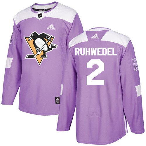 Chad Ruhwedel Men's Pittsburgh Penguins Fights Cancer Purple Jersey