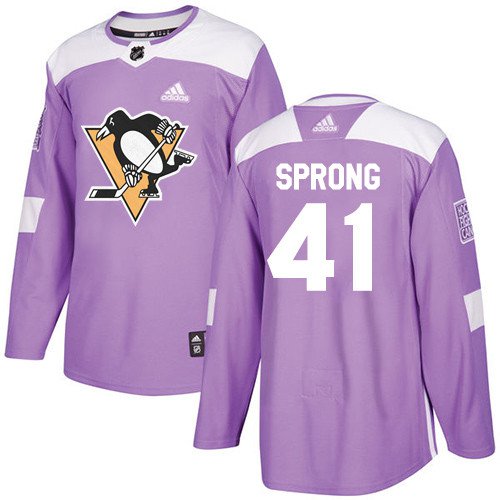 Daniel Sprong Men's Pittsburgh Penguins Fights Cancer Purple Jersey
