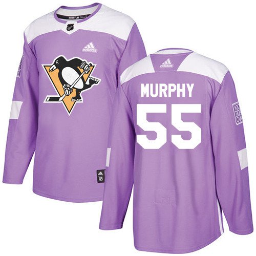 Larry Murphy Men's Pittsburgh Penguins Fights Cancer Purple Jersey