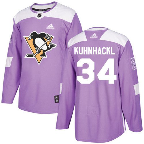 Tom Kuhnhackl Men's Pittsburgh Penguins Fights Cancer Purple Jersey