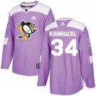 Tom Kuhnhackl Men's Pittsburgh Penguins Fights Cancer Purple Jersey