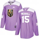Jon Merrill Men's Vegas Golden Knights Fights Cancer Purple Jersey