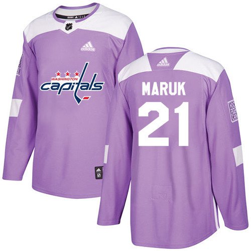 Dennis Maruk Men's Washington Capitals Fights Cancer Purple Jersey