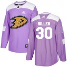 Ryan Miller Men's Anaheim Ducks Fights Cancer Purple Jersey