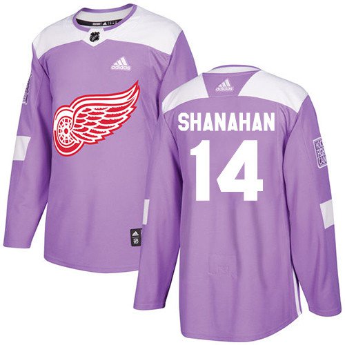 Brendan Shanahan Men's Detroit Red Wings Fights Cancer Purple Jersey