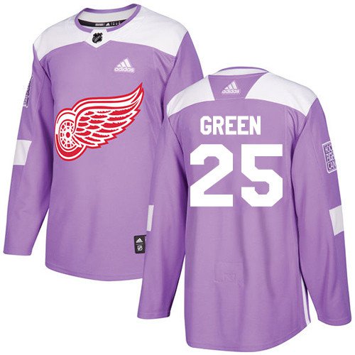 Mike Green Men's Detroit Red Wings Fights Cancer Purple Jersey