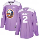 Nick Leddy Men's New York Islanders Fights Cancer Purple Jersey