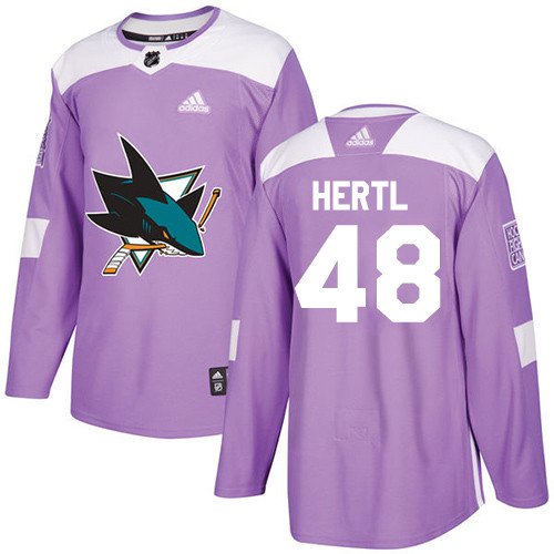 Tomas Hertl Men's San Jose Sharks Fights Cancer Purple Jersey