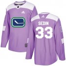 Henrik Sedin Men's Vancouver Canucks Fights Cancer Purple Jersey