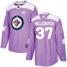 Connor Hellebuyck Men's Winnipeg Jets Fights Cancer Purple Jersey