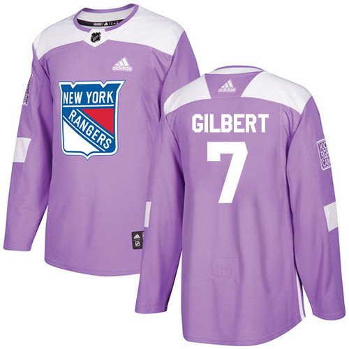 Rod Gilbert Men's New York Rangers Fights Cancer Purple Jersey