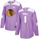 Glenn Hall Men's Chicago Blackhawks Fights Cancer Purple Jersey