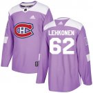 Artturi Lehkonen Men's Montreal Canadiens Fights Cancer Purple Jersey