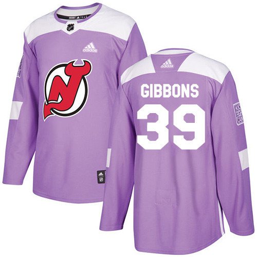 Brian Gibbons Men's New Jersey Devils Fights Cancer Purple Jersey