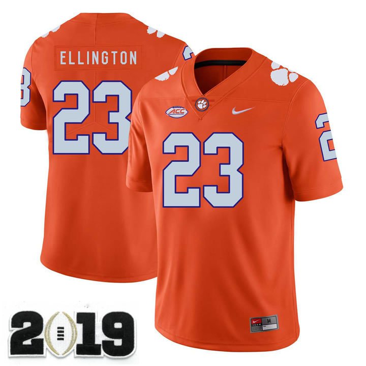 2019 CHAMPIONSHIP Clemson Tigers 23 Andre Ellington Orange Stitched Football Jersey