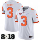 2019 CHAMPIONSHIP Clemson Tigers 3 Artavis Scott White Stitched Football Jersey