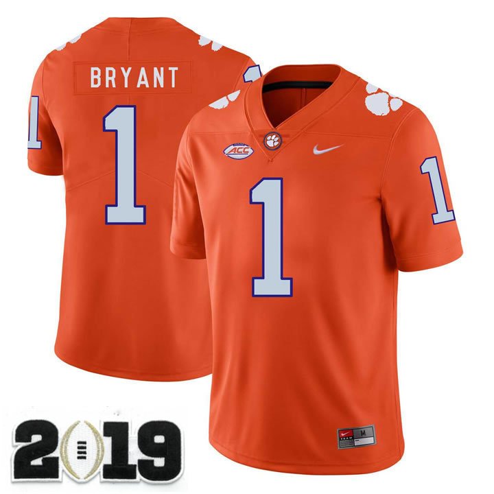 2019 CHAMPIONSHIP Clemson Tigers 1 Martavis Bryant Orange Stitched Football Jersey