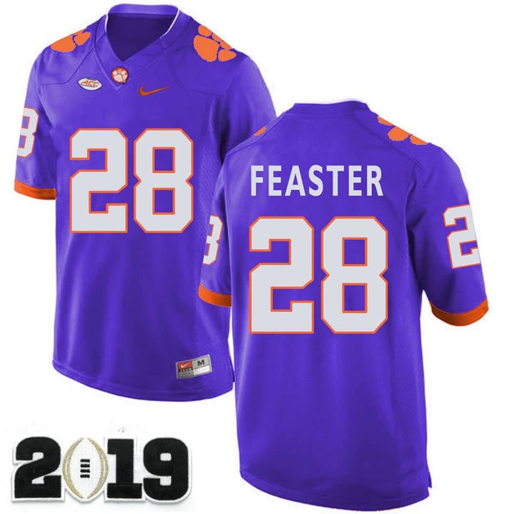 2019 CHAMPIONSHIP Clemson Tigers 28 Tavien Feaster Purple Stitched Football Jersey
