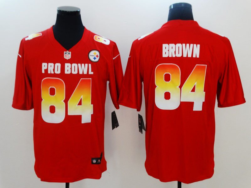 2019 Pro Bowl Steelers #84 Antonio Brown AFC Stitched Jersey - Red
